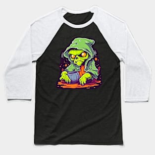 Eerie Halloween Ghoul Art - Spooky Season Delight Baseball T-Shirt